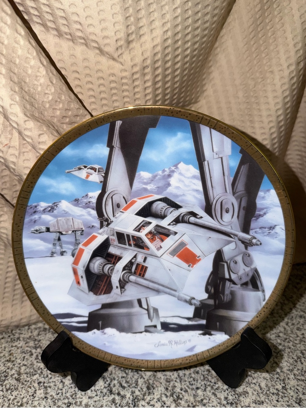 Star Wars White and Orange Hoth Battle Scene Decorative Plate